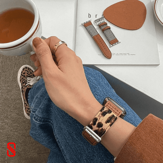 بند اپل واچ چرم و جین Leather & Jean طرحدار